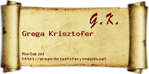 Grega Krisztofer névjegykártya